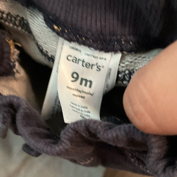 Carter's Baby Boy Joggers and pants- Navy, Gray, and Orange size 9M - Picture 2 of 4